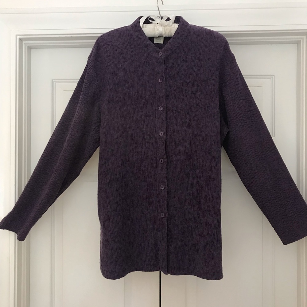 TravelSmith long sleeve blouse. Purple.  Large.